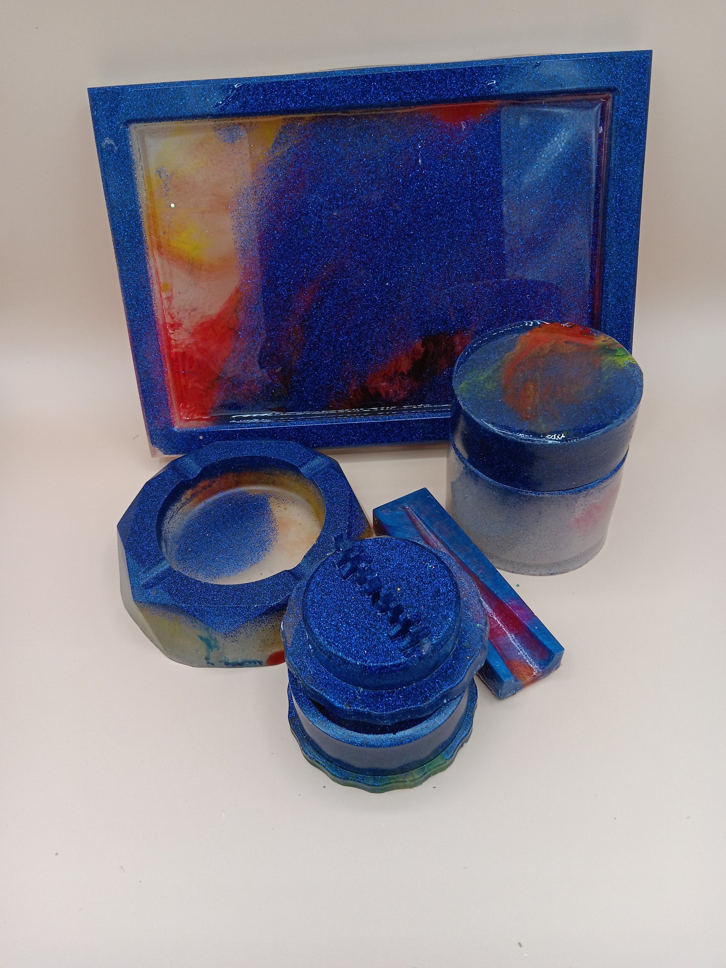 5 Piece Rolling Tray Set