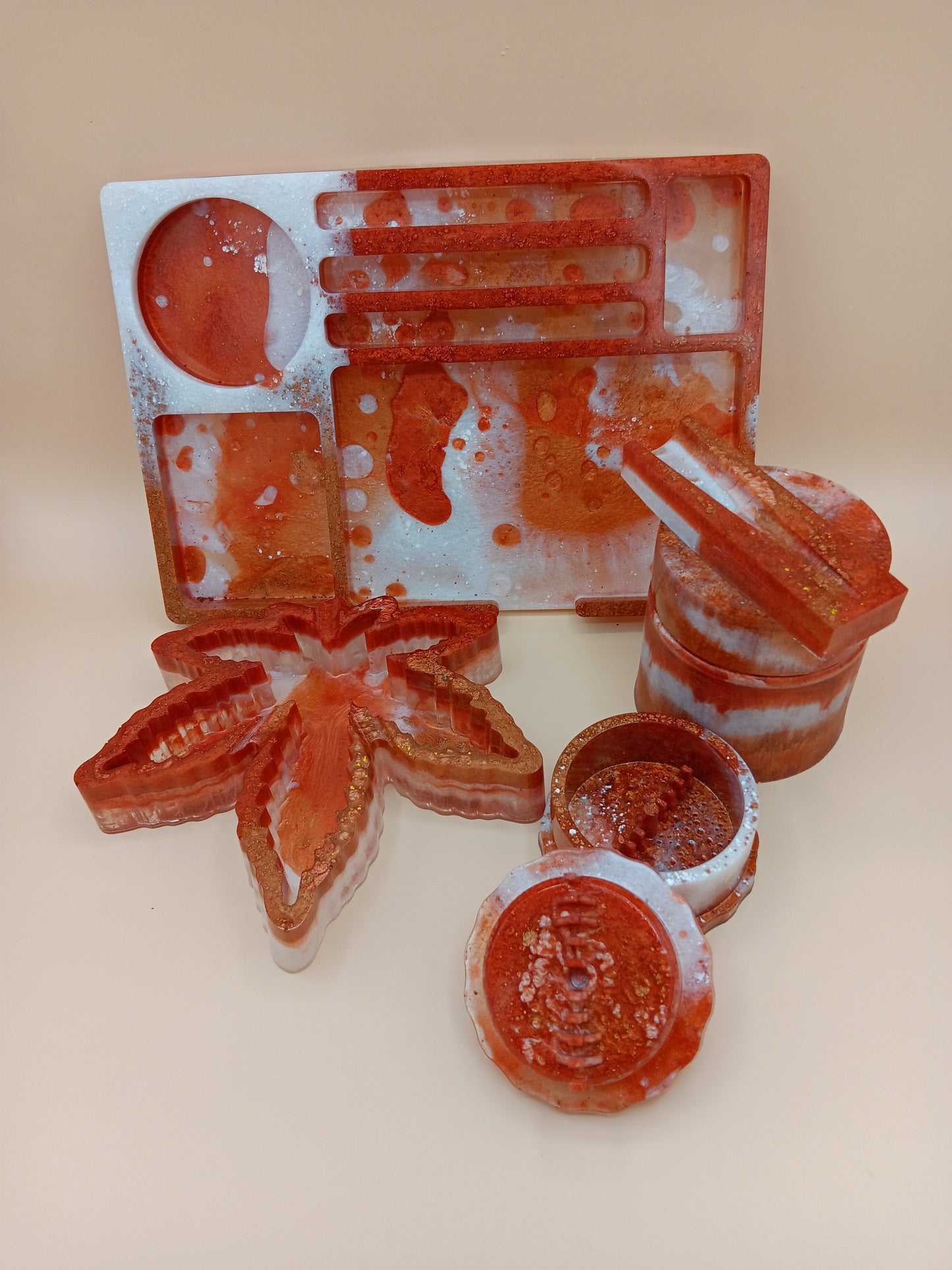 5 Piece Rolling Tray Set