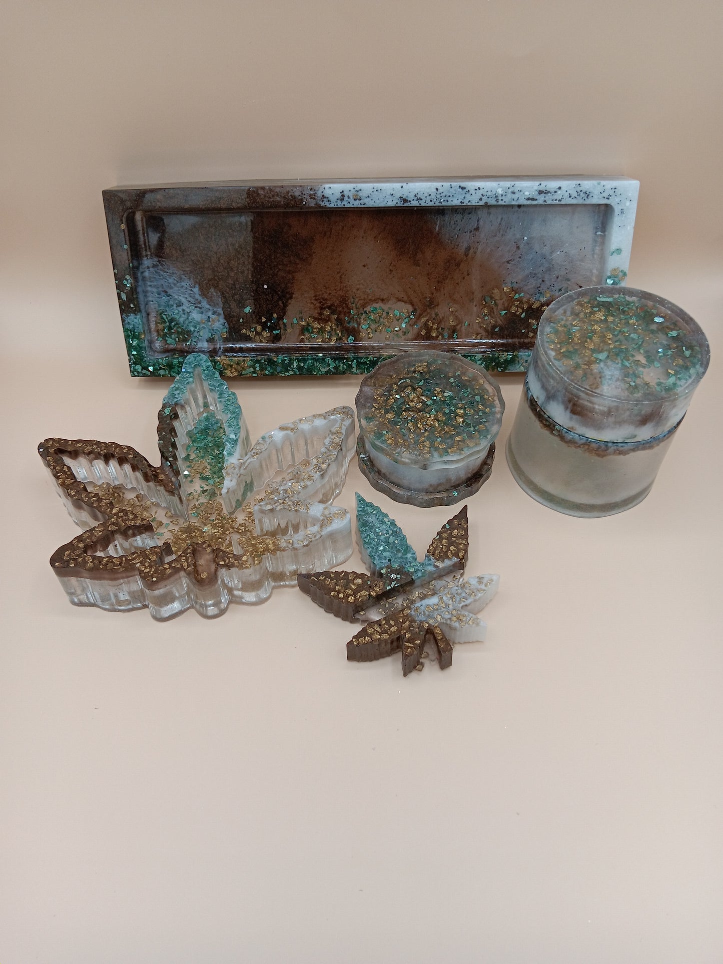 5 Piece Rolling Tray Set