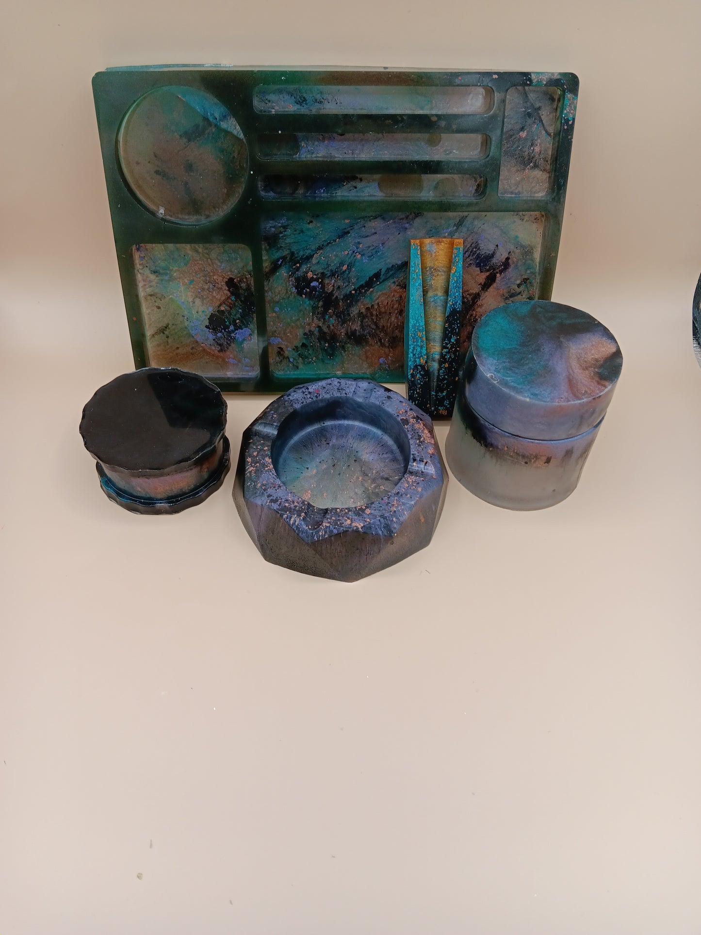 5 Piece Rolling Tray Set