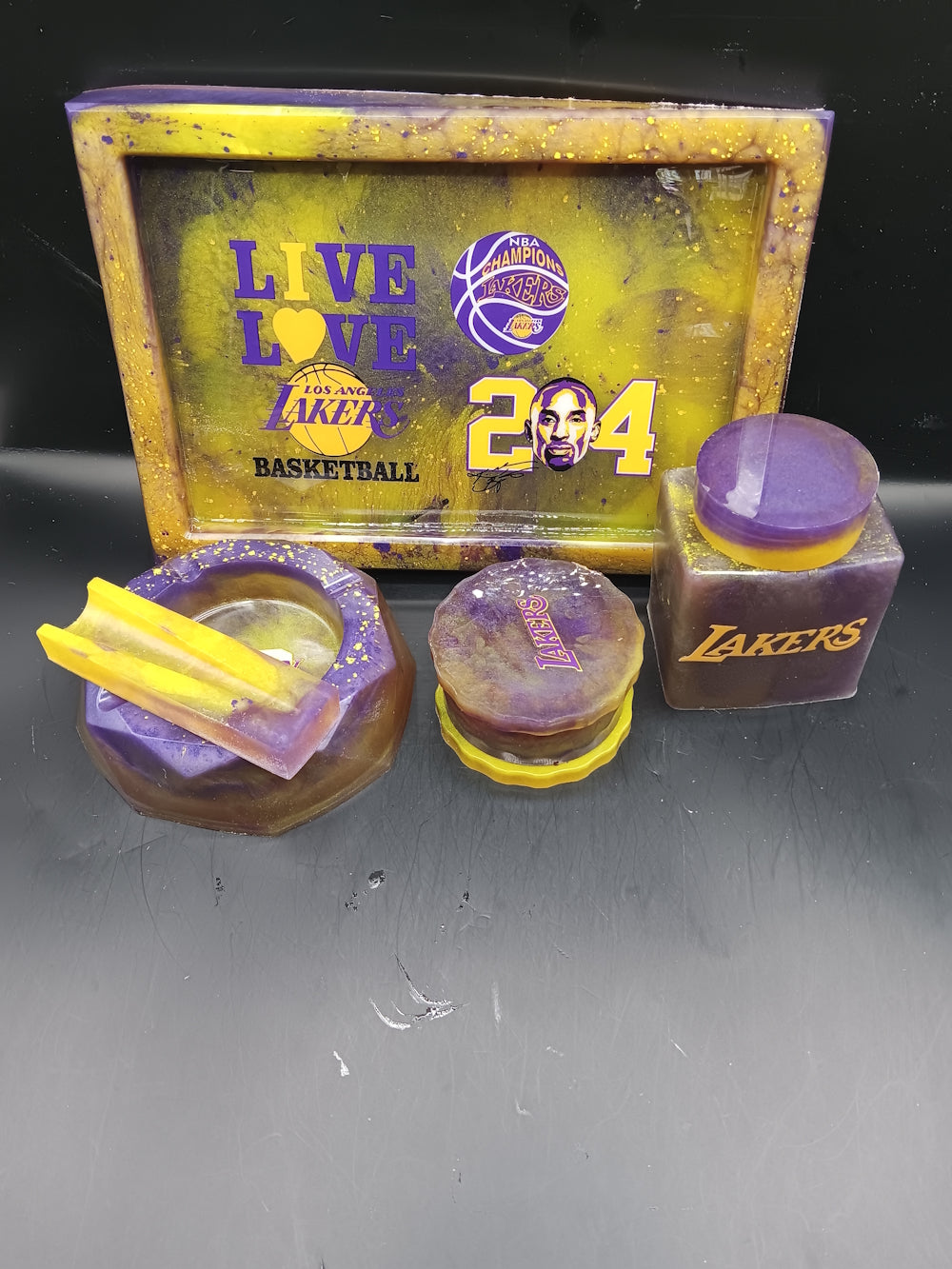 5 Piece Graphic Rolling Tray Set