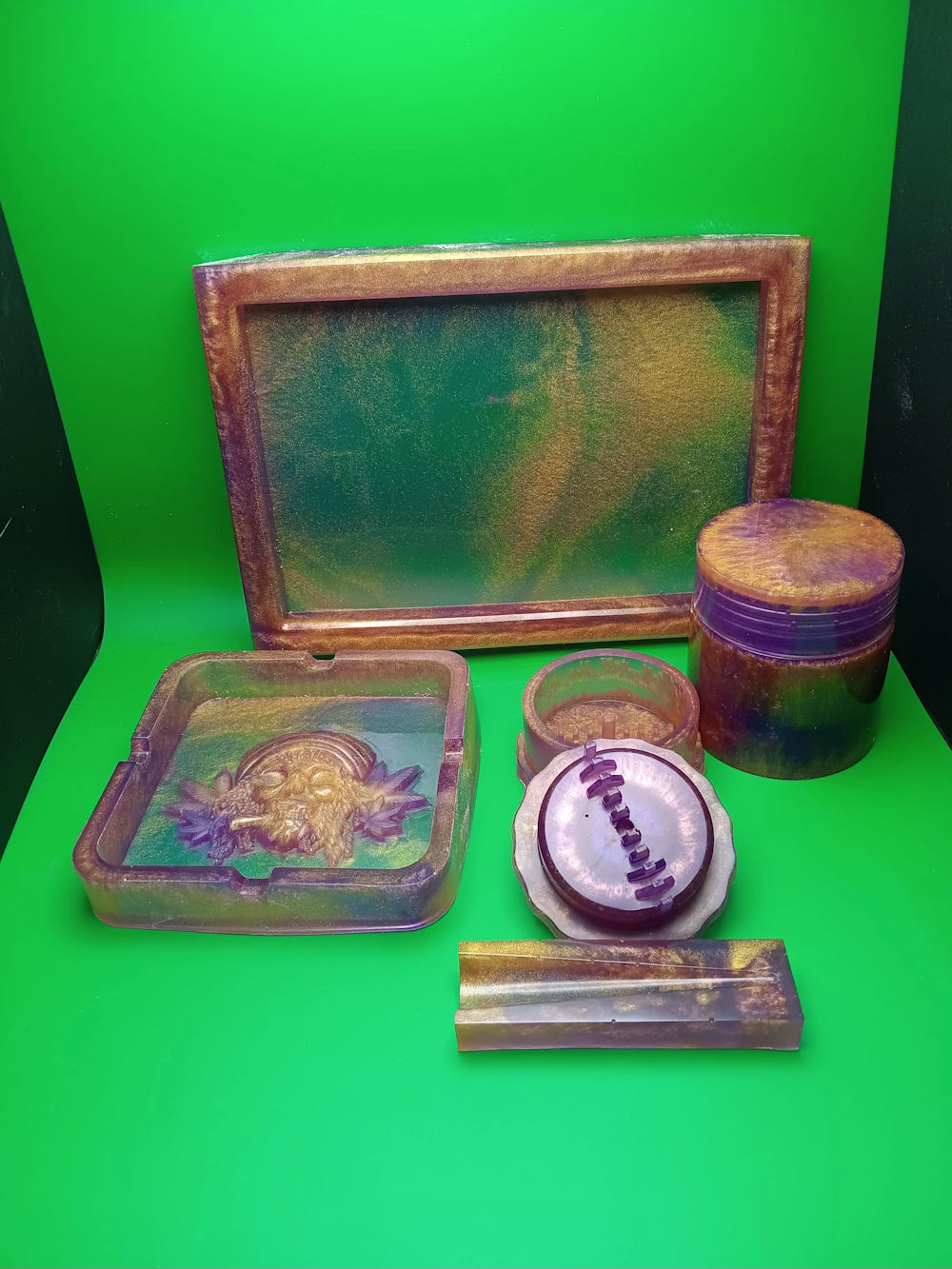 5 Piece Rolling Tray Set