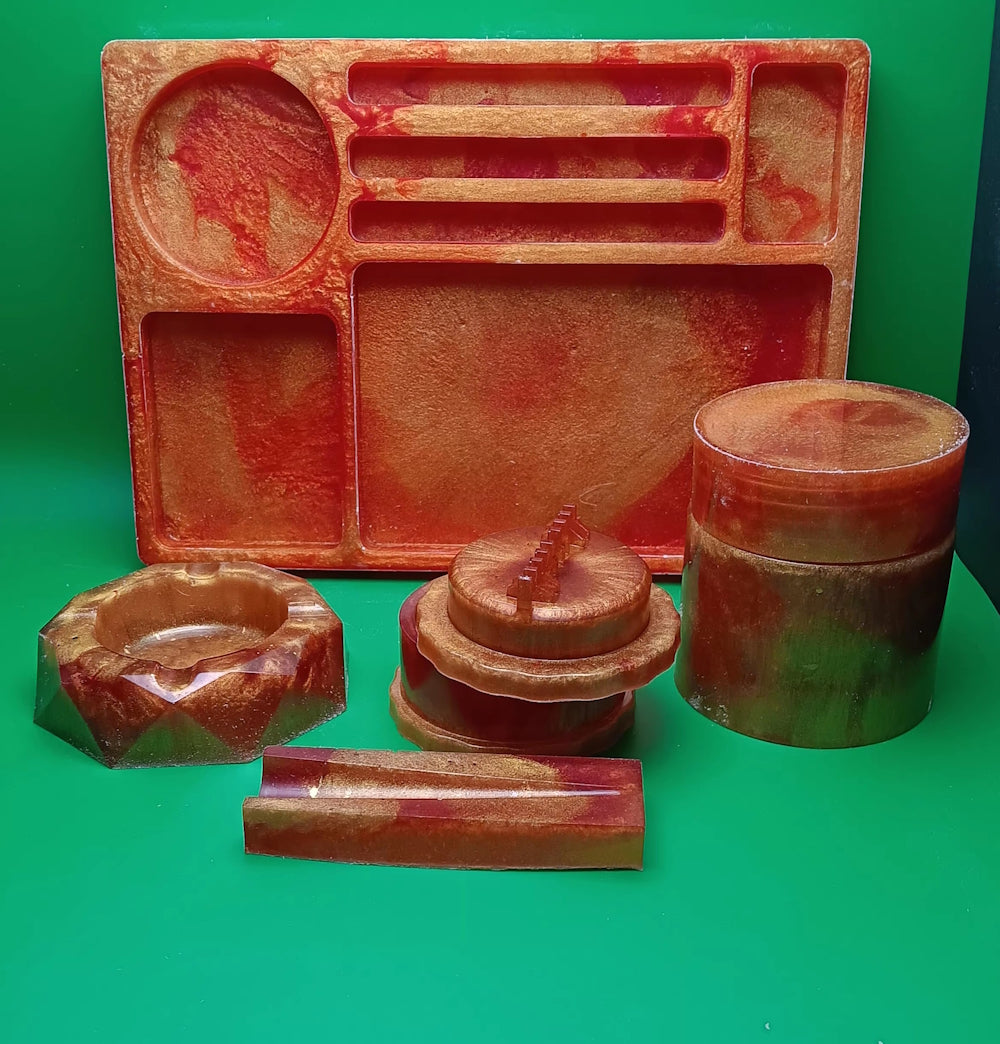 5 Piece Rolling Tray Set