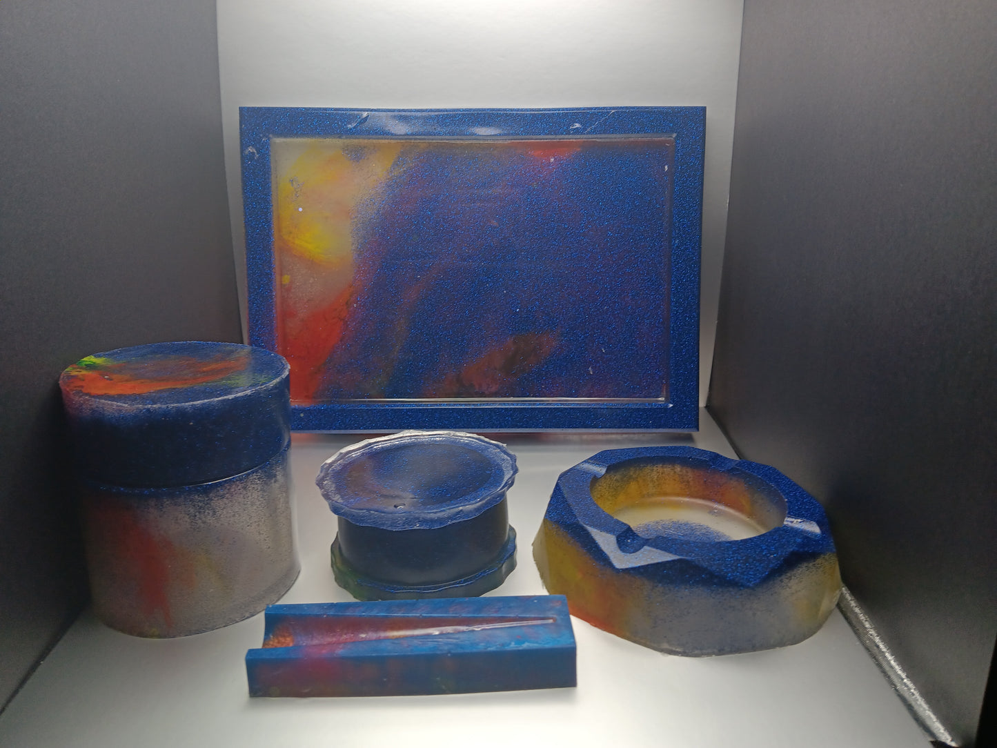 5 Piece Rolling Tray Set