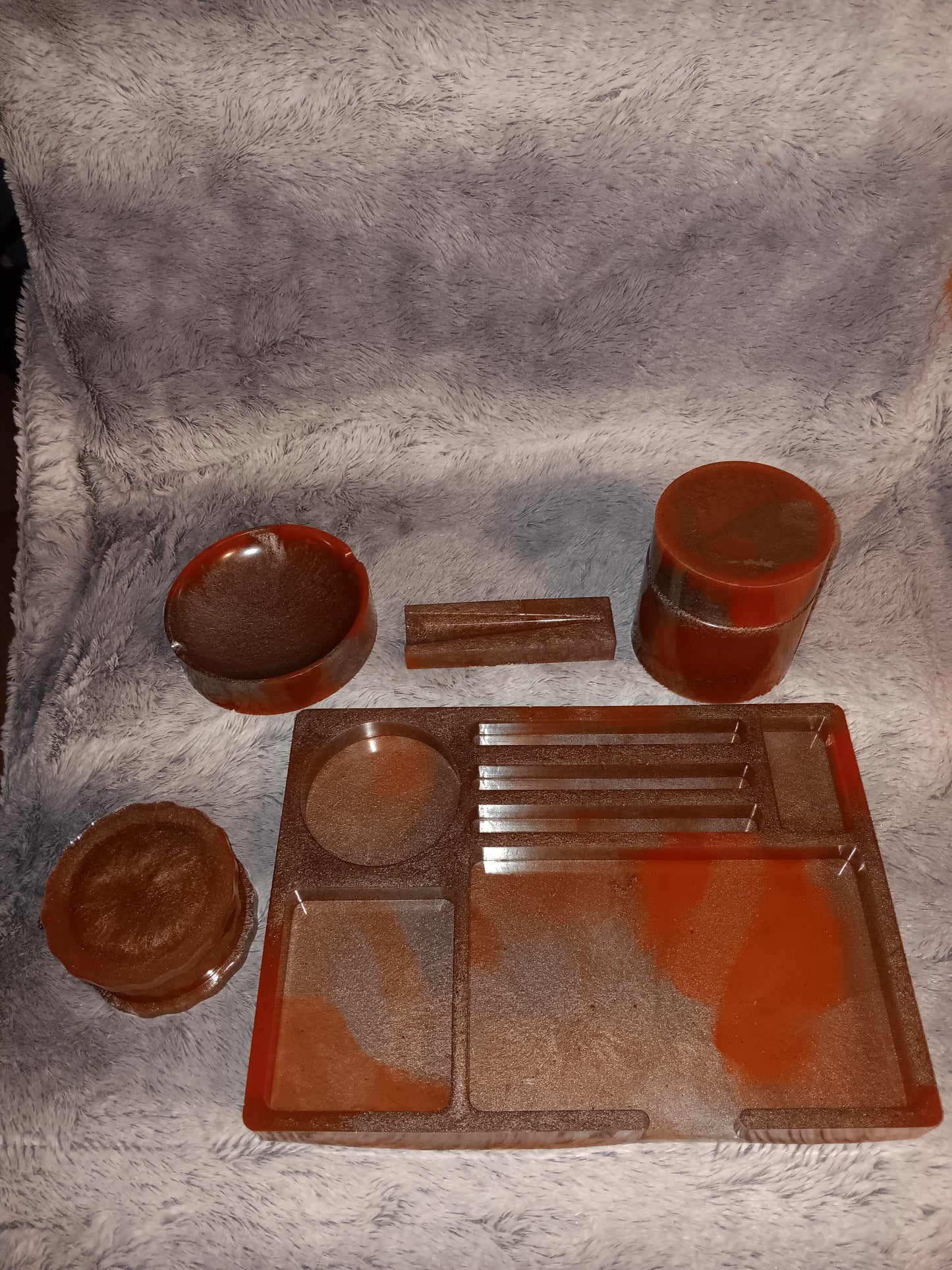 5 Piece Rolling Tray Set